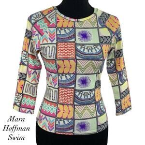Mara Hoffman Swim Quilt Spandex Cover Shirt Size S